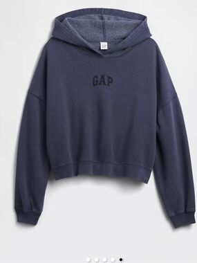 GAP Washed Dark Navy Logo Pullover Hoodie